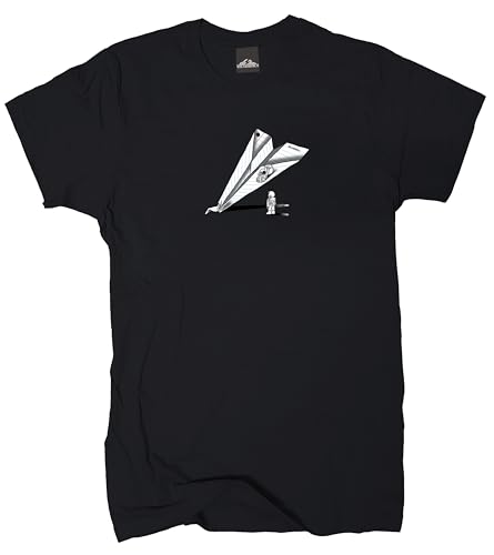 Wolkenbruch T-Shirt Funny Astronaut Paper Plane Shirt Various Colours (M to 5XL), black, M Wolkenbruch T-Shirt Funny Astronaut Paper Plane Shirt Various Colours (M to 5XL), black, M