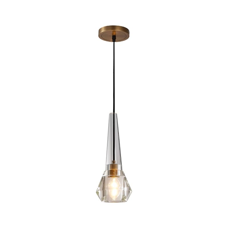Suspension linéaire en cristal avec LED intégrée pour îlot de cuisine