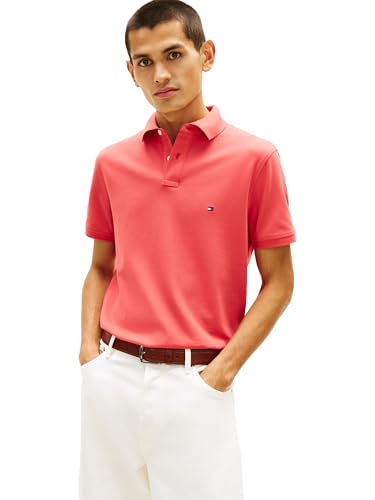 Image of Tommy Hilfiger Men's Short Sleeve Polo Shirts in Regular Fit With Stretch and Organic Pique Cotton