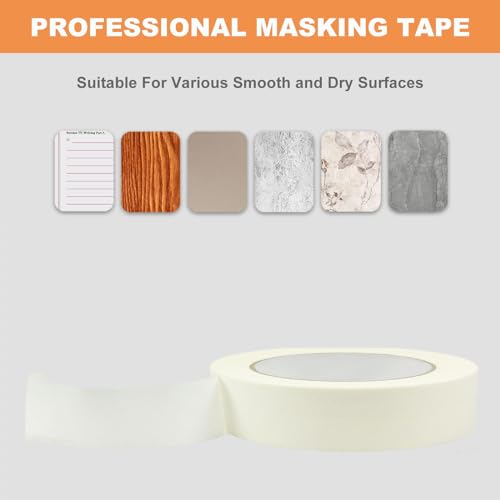 Image of Masking Tape 1 inch 55 Yards 6 Pack Versatile Adhesive Painting Tape for General Purpose Use, Easy-Remove, Ideal for Labeling Painting,DIY, Art,Home,Office, School Total 330 Yards