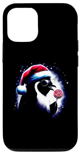 Carcasa para iPhone 12/12 Pro Sombrero de Papá Noel de pingüino – Vintage Penguin Christmas Lover