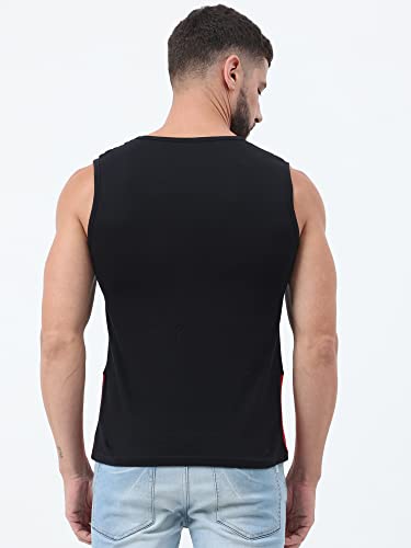 Image of Ideation Men's Cotton Round Neck Color Block Sleeveless T-Shirt