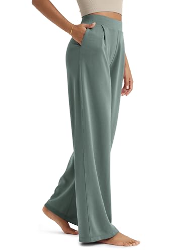 Image of ODODOS Modal Soft Wide Leg Pants for Women High Waist Casual Relaxed Pants with Pockets-27 /29 inch / 31 inch Inseam