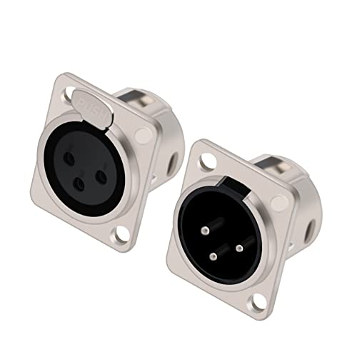Connecteur XLR mâle femelle 3 broches en métal pour panneau de micro et châssis audio, lot de 10