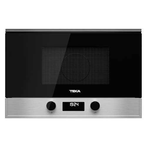 TEKA MS 622 BIS L S - Microondas Integrable con Grill, Capacidad 22 L, 5 Niveles de Potencia, Salida 850 W, 2 Menús, Interior Cerámica, 2 Mandos Display, Temporizador, Color Acero Inoxidable