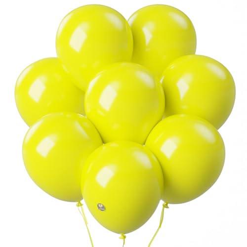 Image of AFTERLOON Biodegradable Natural Rubber Latex Balloons 24 pcs Yellow 10 Inch, Plastic-Free Alternative Matte Color Durable Thickened Extra Strong Helium Float, Multicolor ballon Globos Decor De