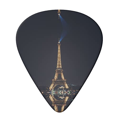 Tower in Paris At Night Lot de 6 médiators pour guitare acoustique, guitare électrique, basse, ukulélé – fins, moyens et… - Les Beatles, Paul McCartney, John Lennon, RIngo Starr, George Harrison Tower in Paris At Night Lot de 6 médiators pour guitare acoustique, guitare électrique, basse, ukulélé – fins, moyens et… – Image 4