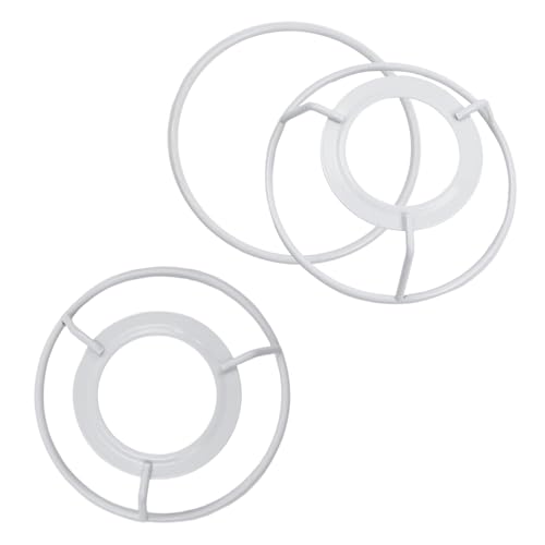 Image of KUMGROT 3.94 Inch Lamp Shades, Creative Harp Shade, Metal Iron Lamp for Bedroom And Living Room Lamps, 2 Set White Shade Frame