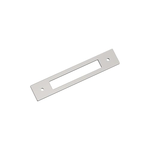 Image of Amerock Medora 5-1 /16 inch Polished Nickel Backplate | Decorative zinc cabinet hardware backplate designed to complement knobs and pulls while protecting cabinet surfaces