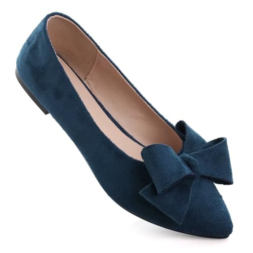 Image of Stunner Womens Flats Fashion Pointed Toe Bowknot Ballet Flats Cute Slip On Dress Flats Comfortable Party Wedding Flats2