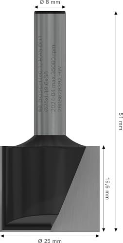 Image of BOSCH PRO Straight Groove Cutter | O25xL19.6xS8mm | Engineered for Versatility | Smooth, Precise Cuts in Wood & Composites | Kickback-Reducing Design | Durable Carbide Edge