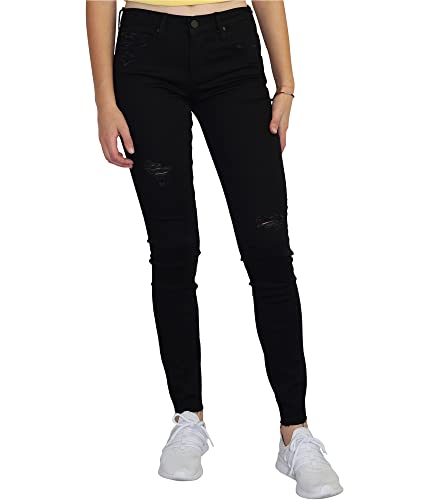 Articles of Society Womens Sarah Cut-Off Hem Skinny Fit Jeans, Black, 26