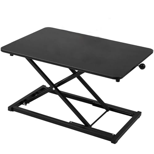 Dekhaoxe Adjustable Height Standing Desk Converter for Small Space Home Office, Keyboard Riser for Stand Up Desk Riser,Computer Keyboard Stand for Desktop Black Size 23.6 Inch
