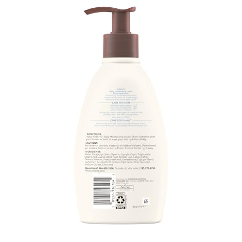 Aveeno Sheer Hydration Daily Moisturizing Fragrance-Free Lotion with Nourishing Prebiotic Oat, Fast-Absorbing Body Moisturizer for Dry Skin with Lightweight, Breathable Feel, 12 fl. oz (Pack of 2) - image 9