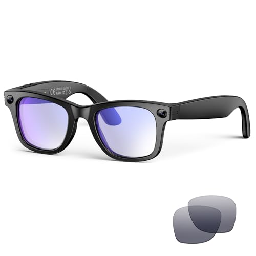 AI Smart Glasses for Men Women,8MP 2K HD Camera Glasses,AI Voice Control,AI Photo Recognition,Real-Time Translation,Smart Sunglasses with Bluetooth Call,IP67 Waterproof for Driving,Outdoor,+