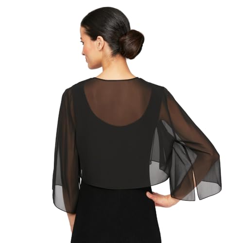 Alex Evenings Women's Short Bolero Shrug Jacket with 3/4 Sleeve Elegant Cropped Cover-Up for Formal and Evening Wear3