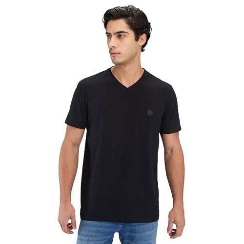 Image of Spykar Men's Slim Fit Round Neck Half Sleeve Solid Casual T-Shirt