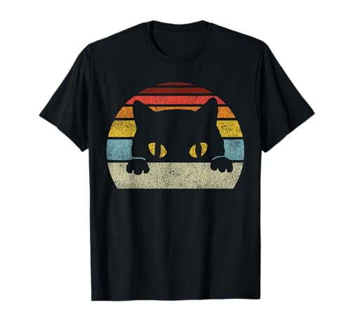 Cat Retro Style Vintage Black Kitten Cute Kitty Cats Lover T-Shirt