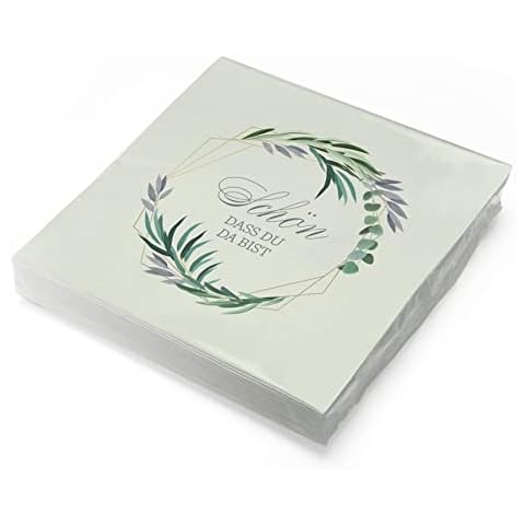 itenga Servietten Schön dass du da bist Eukalyptus 30 x 30cm 3-lagig 20 Stück Cover