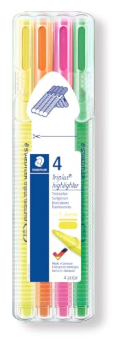 Staedtler triplus textsurfer 362 Surligneurs – lot de 4, triangulaire