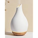 InnoGear Essential Oil Diffuser, 150ml Ceramic Diffuser Handcrafted Stone Aromatherapy Diffusers Ultrasonic Cool Mist Humidifier Vaporizer 2 Mist Modes Waterless for Home, White Vase-Shaped Ceramic