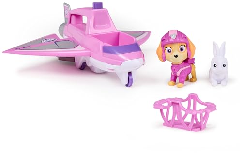 PAW Patrol Air Rescue - Skyes Rettungsflugzeug mit einziehbarer Klaue und Rettungskorb, mit Skye Spielfigur und Hase (Basis Fahrzeug), Spielzeug für Kinder ab 3 Jahren