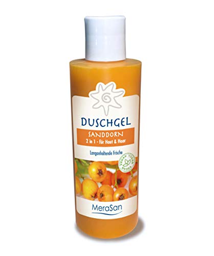 MeraSan 2in1 Duschgel & Haarshampoo Natural - vegane Naturkosmetik mit Sanddorn-Öl und Rügener Heilkreide für Haut und Haar - 200ml Cover