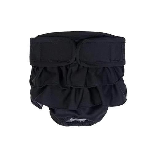 BePetMia Waschbare Windeln für Hunde, Wiederverwendbare Hundewindeln, Umweltfreundliche Damenbinden Höschen, Hygiene-Unterhose für Hunde in Hitze (S: 33-40cm, Schwarz)