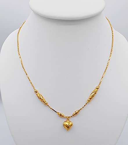 Beaded Thai Baht Yellow Gold Plated Filled Necklace Jewelry for women 18 inch2