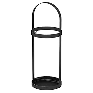 ZJYWMM Ruimtebesparende Organizer Modern Paraplurek met handvat, multifunctioneel duurzaam paraplurek met druppellade en 2 haak voor hotel/lobby/woonkamer/station/bar (kleur: zwart)