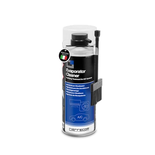 ERRECOM Evaporator Cleaner PRO Air Conditioner Cleaner with special stiff bristle dispenser brush designed for direct use on coils disposable gloves included 400 mL aerosol can