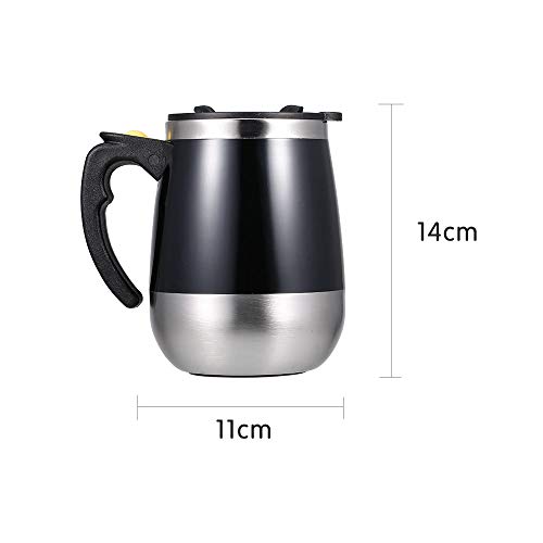 KKmoon Copo para caneca de café com agitação automática 400ml em aço inoxidável elétrico e automátic