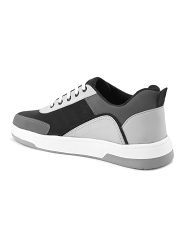 Image of STANPHORD Mens Lumora Sneakers Faux Leather Chunky Colourblocked Trendy Lace Up Casual Shoes Trendy Sole All Day Comfortable Lightweight with Extra Comfort Durable Footwear