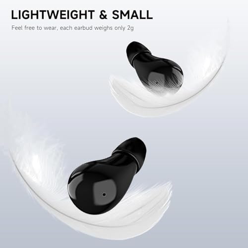 Image of Mudtun Invisible Sleep Earbuds, Smallest Sleep Headphones for Side Sleepers Low Profile Micro Tiny Discreet Hidden Earbuds for Work, Wireless Mini IPX5 Waterproof for Small Ear Canals, Deep Black