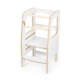 KOMFORTABEL - Der Obubu Küchenhelfer hat eine verlängerte erste Stufe. So kann ein Kleinkind bequem auf die Plattform klettern. Das Produkt ist für die Selbstmontage konzipiert. Sie finden alle für den Zusammenbau benötigten Komponenten im Bausatz.