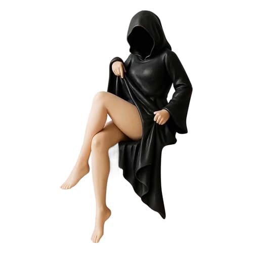 Statue gothique – Statue de déesse | Figurine de femme assise en résine pour meubles, chambre, académie, bibliothèque, salon, maison