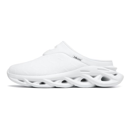 Image of Jakcuz Men Slip On Mules Lightweight Open Back Sneakers Breathable Walking Shoes