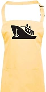 Shirtstown Fartuch kucharski, frachter, za morzem, wycieczka, skipper, kapitan fartuch fartuch fartuch fartuch grillowanie kuchnia sentencje logo, kolor Lemon
