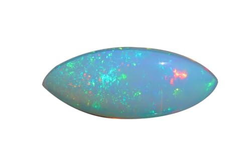 Opale éthiopienne blanche véritable forme marquise 18.4mm pierre feu intense