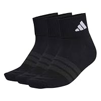 adidas Unisex Cushioned Sportswear Ankle Socks 3 Pair Pack, black/black/white, 42-45