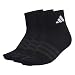 adidas Unisex Cushioned Sportswear Ankle Socks 3 Pair Pack, black/black/white, 42-45