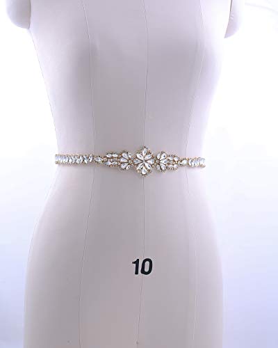 Rhinestone Bridal Belts and Sashes Clear Crystal Pearl Wedding Belt for Bride Dress4