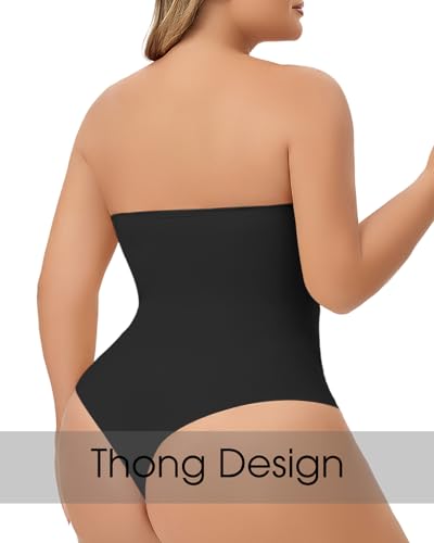 Image of Full Body Shaper for Women Open Crotch Shapewear Plus Size Girdle Belly Shapewear Body Shaper Strapless