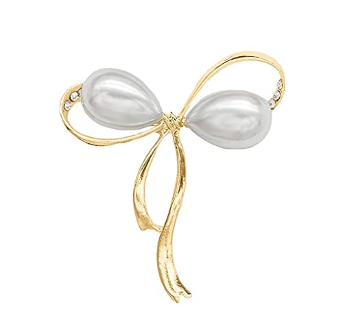 Broche boutons épingles pour femmes avec perle et noeud vintage pour gilet
