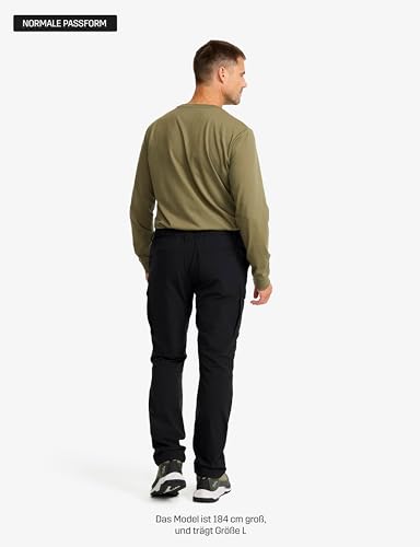 RevolutionRace Adventure Cargo Stretch Pants für Herren, Wanderhose für viele Outdoor-Aktivitäten, Black, XL
