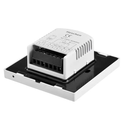 Heschen Digitaler Fußbodenheizungs-Thermostat, Fußbodenheizungs-Thermostat, Temperaturregler-Heizung, HS-C505, 5 + 2/6 + 1/7 programmierbarer Regler 3A, gehärtetes Glas