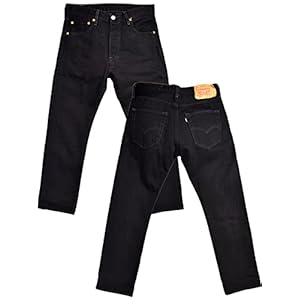 (リーバイス) Levi's メンズ 501 ボタンフライ ワンウォッシュ ストレート ジーンズ リンス 黒 ブラック ウ..." 