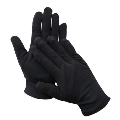 Guantes de algodón negro de trabajo TEHAUX de 12 pares duraderos para limpieza exterior 7