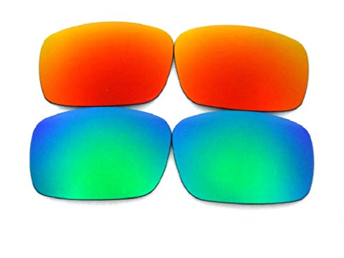 Galaxy Replacement Lenses For Oakley Oil Drum Sunglasses Green/Red Polarized