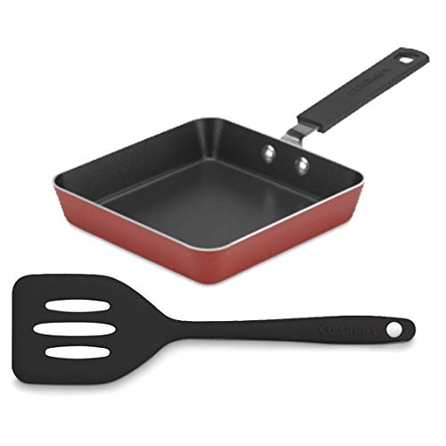 Cuisinart Mini Square Nonstick Fry Pan With Slotted Turner, Red #TOP12